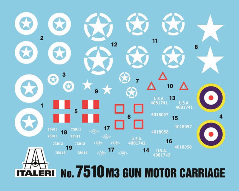 Italeri Scale Model Kits 1/72 Italeri M3 75MM Gun Motor Carriage - Fast Assembly
