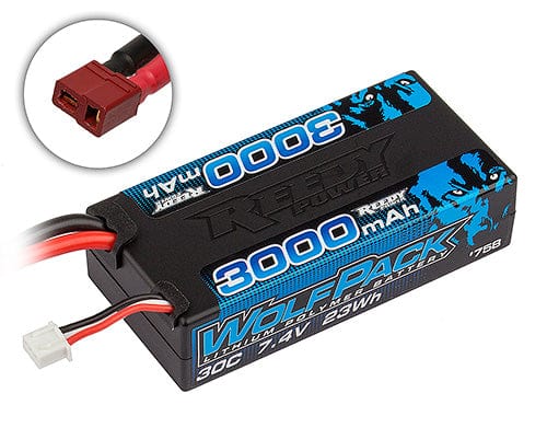 Reedy Batteries Reedy Wolfpack LiPo 3000mAh 30C 7.4V Shorty Pack, T-Plug