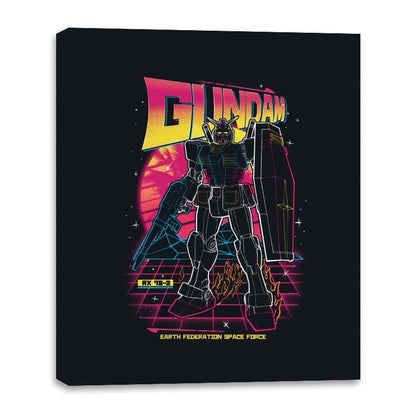 RIPT Apparel Canvas Wraps 16x20 / Black 80s Retro RX 78-2 Gundam - Canvas Wraps