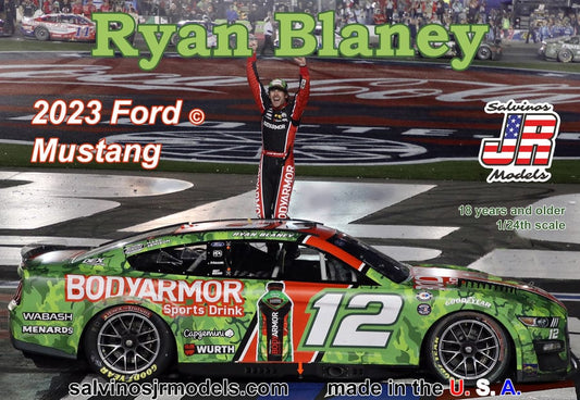 Salvinos JR Scale Model Kits 1/24 Salvinos JR 2023 Ryan Blaney Body Armor Ford Mustang  "600 Winner"