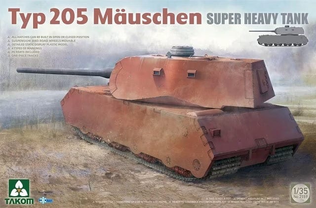 Takom Scale Model Kits 1/35 Takom Typ 205 Mäuschen Super Heavy Tank
