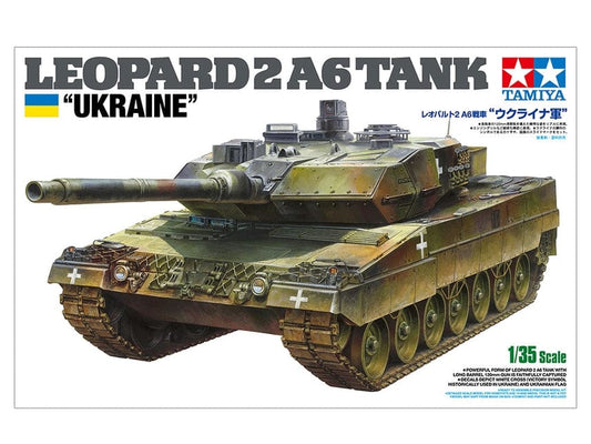 Tamiya Scale Model Kits 1/35 Tamiya Leopard 2 A6 Tank "Ukraine"