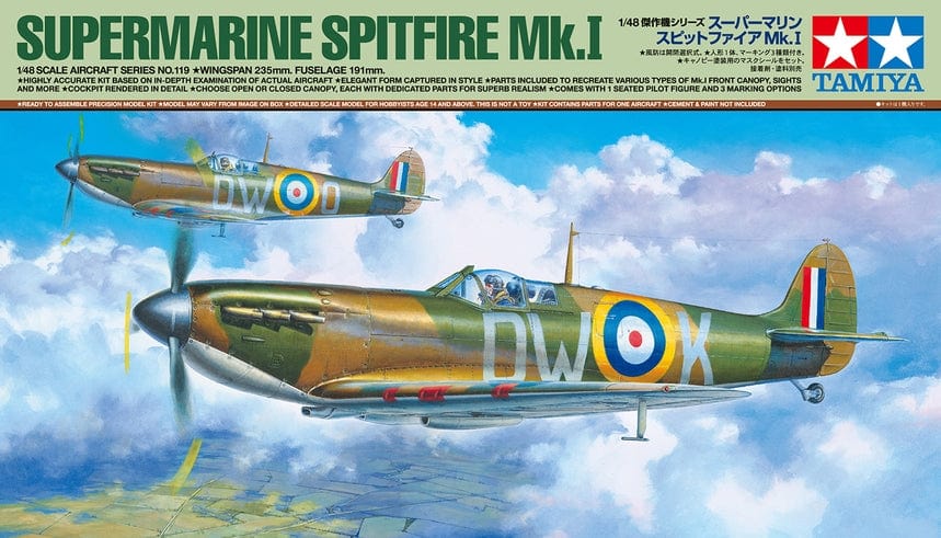 Tamiya Scale Model Kits 1/48 Tamiya Supermarine Spitfire Mk.I