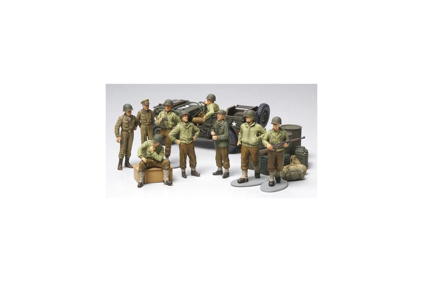 Tamiya Scale Model Kits 1/48 Tamiya WWII US Infantry at Rest W/Jeep