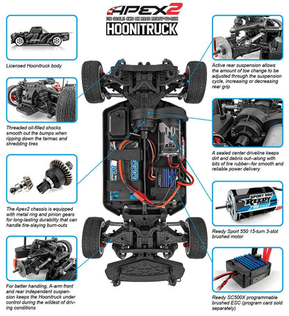 Team Associated Remote Control Cars & Trucks 1/10 Team Associated Hoonigan Apex2 Hoonitruck On-Road Electric 4wd RTR Kit