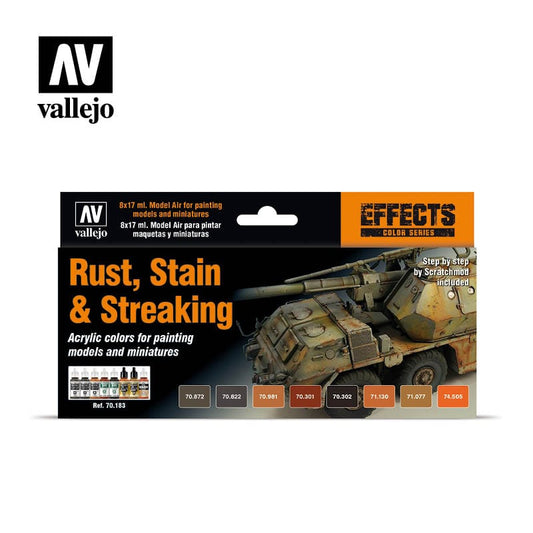 Vallejo Paint Vallejo Effects - Rust, Stain & Streaking (Weathering Set)