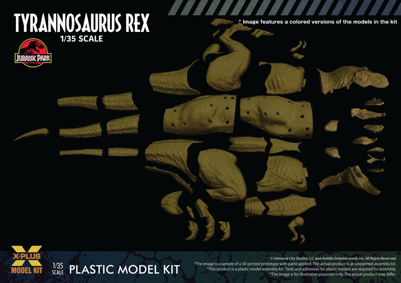 X-Plus Scale Model Kits 1/35 X-Plus Model Kit Jurassic Park T-Rex & Malcolm Diorama