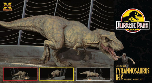 X-Plus Scale Model Kits 1/35 X-Plus Model Kit Jurassic Park T-Rex & Malcolm Diorama