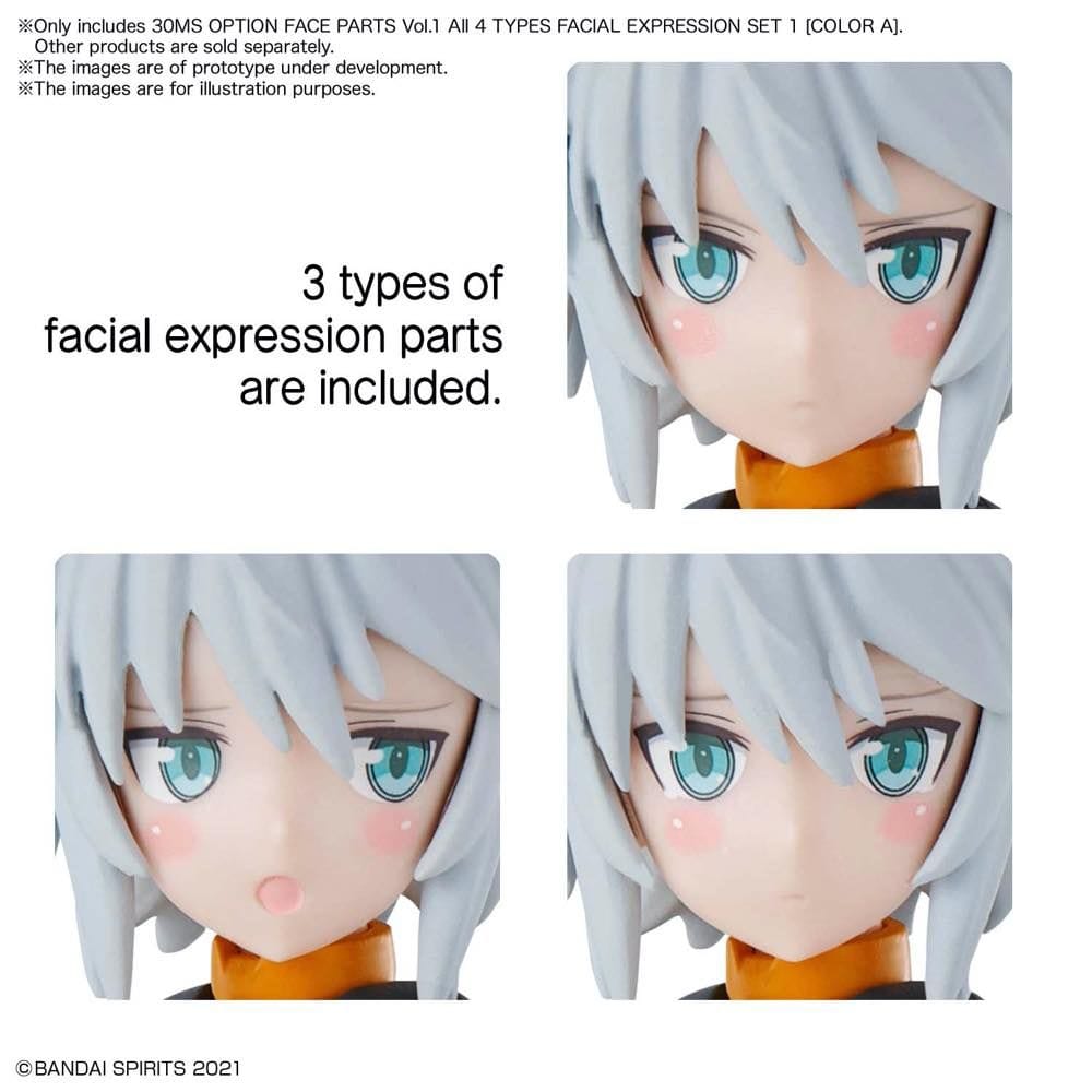 BAN Scale Model Accessories 30MS Option Face Parts Vol.1 Facial Expression Set 1 [Color A]
