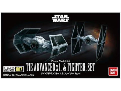 Bandai Scale Model Kits 1/144 Bandai Star Wars Vehical Model #007 Tie Advancedx1 & Tie Fighter Set