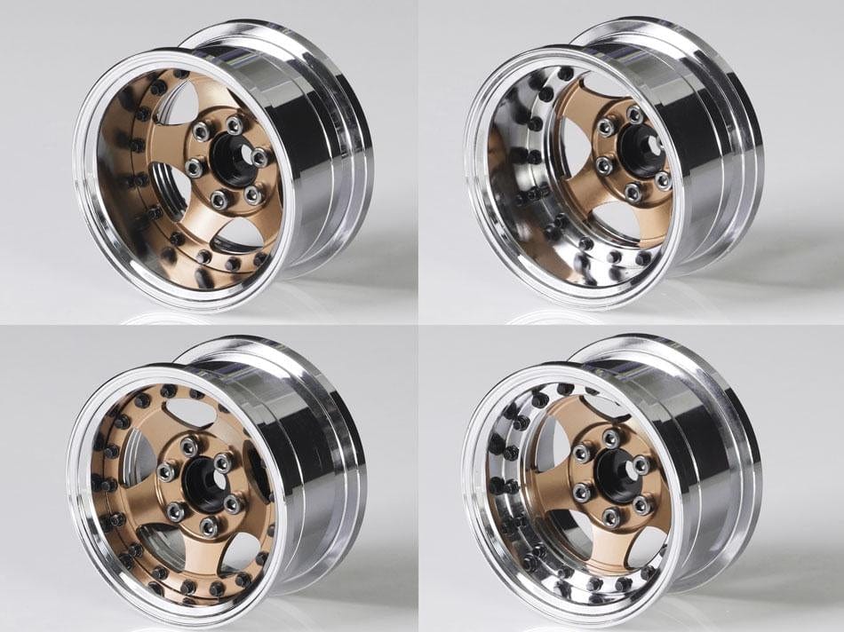 BOOM Remote Control Toy Accessories Boom Racing ProBuild™ 1.9" MAG-10 Adjustable Offset Aluminum Beadlock Wheels (2) Platinum/Bronze