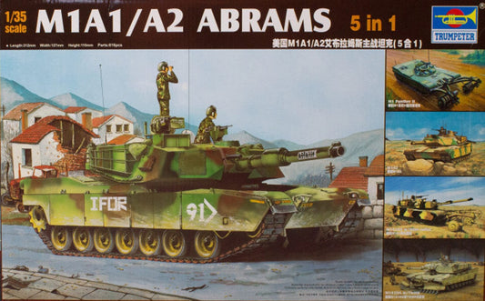 Clarksville Hobby Depot LLC Scale Model Kits 1/35 Trumpeter M1A1/A2 Abrams Tank (5 in 1 kit)