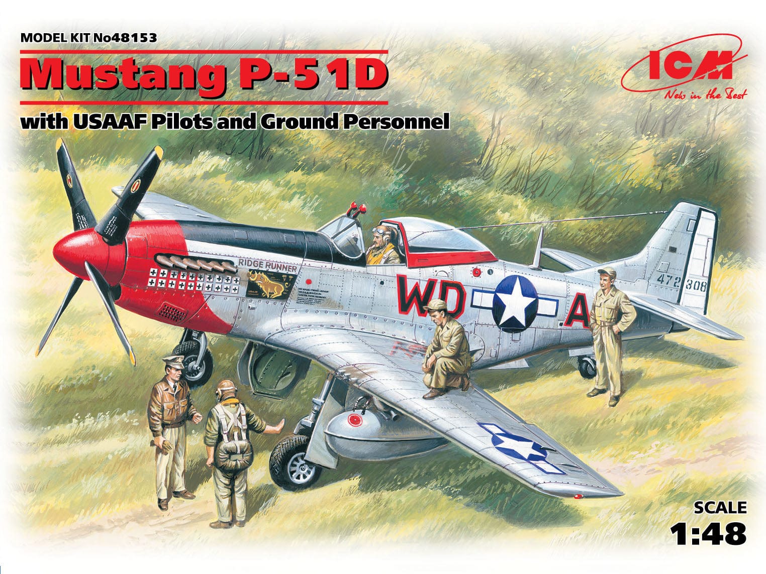 Clarksville Hobby Depot LLC Scale Model Kits 1/48 P-51D MUSTANG W/USAAF Pilots and Ground Personnel