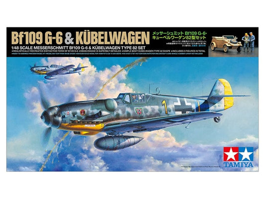 Clarksville Hobby Depot LLC Scale Model Kits 1/48 Tamiya Messerschmitt Bf109 G-6 & Kübelwagen Type 82 Set