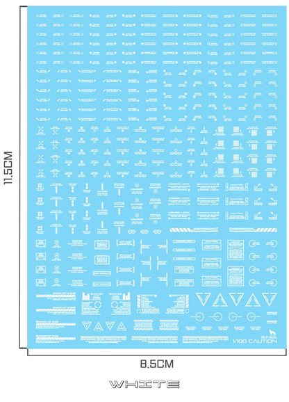 DELPI Scale Model Accessories 1/100 Delpi Decal Mechanical Caution Water Decal