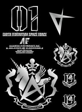 DELPI Scale Model Accessories 1/100 Delpi Decal MG RX-93-2 Hi-nu Symbol Metal Sticker (Silver)
