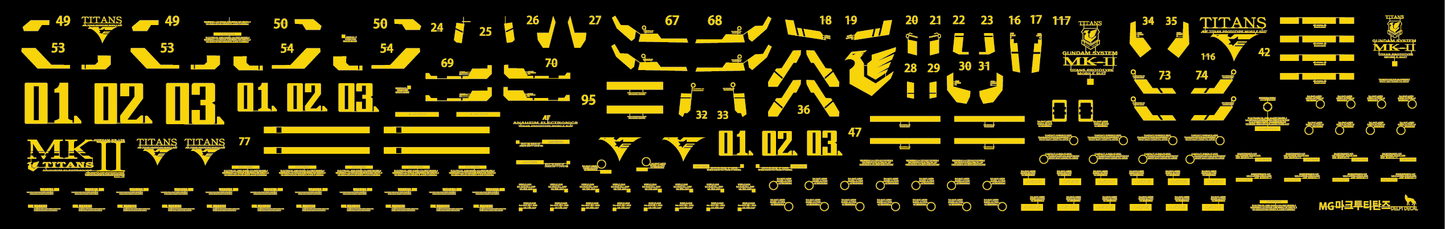 DELPI Scale Model Accessories 1/100 MG Mk-II Titans Metal Sticker (Gold)
