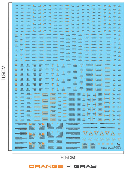 DELPI Scale Model Accessories 1/144 Delpi Decal Mechanical Caution Water Decal