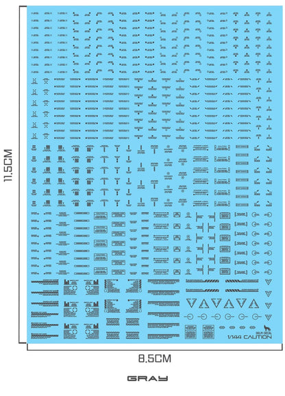 DELPI Scale Model Accessories 1/144 Delpi Decal Mechanical Caution Water Decal