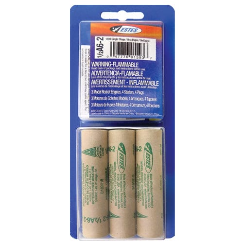 EST Model Rocketry Estes 1/2A6-2 Engines 3pk