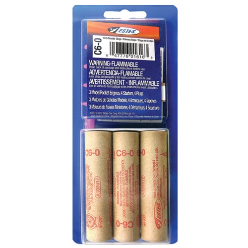 EST Model Rocketry Estes C6-0 Engines 3pk