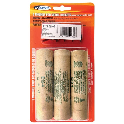 EST Model Rocketry Estes E12-4 E Engine 3Pk