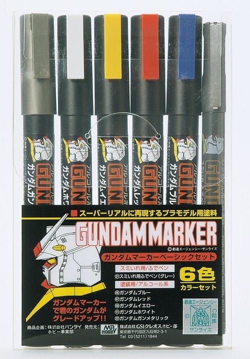 GNZ Markers GMS105 Gundam Marker Basic (6) Piece Set