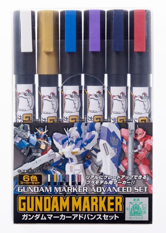 GNZ Markers GMS124 Gundam Marker Advanced Set 2 (6) Piece Set