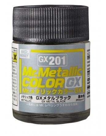 GNZ Paint GX201 Mr.Metallic Color GX Metallic Black - 18ml