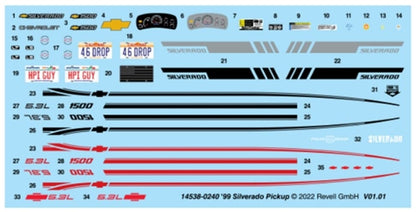 RMX Scale Model Kits 1/25 Revell '99 Chevy Silverado Street Pickup
