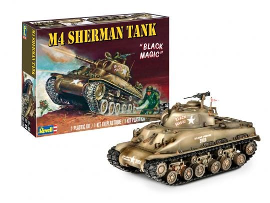 RMX Scale Model Kits Revell M-4 Sherman Tank "Black Magic" 1:35