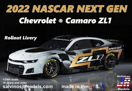 SJM Scale Model Kits Salvinos Jr Models 2022 Nascar Next Gen Chevrolet Camaro ZL1 Rollout Livery